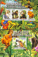 Sao Tome/Principe 2015 Monkeys 2 S/s, Mint NH, Nature - Monkeys - Sao Tome And Principe