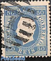 Portugal 1879 50R Blue, Perf. 12.5, Used, Used Stamps - Oblitérés
