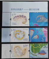 China 2024-4 World Natural Heritage Site - Chengjiang Fossil Land 3v** - Fossilien