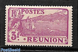 Reunion 1922 3fr, Stamp Out Of Set, Unused (hinged), Nature - Transport - Birds - Ships And Boats - Boten