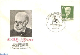 Germany, Berlin 1952 Adolph Von Menzel 1v, FDC, First Day Cover, Art - Self Portraits - Sonstige & Ohne Zuordnung