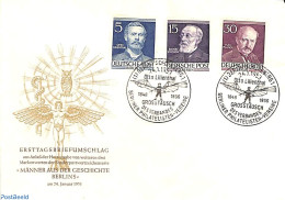 Germany, Berlin 1953 Famous Persons 3v, FDC, First Day Cover, History - Transport - Nobel Prize Winners - Aircraft & A.. - Sonstige & Ohne Zuordnung