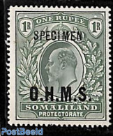 British Somalia 1904 1R, OHMS, SPECIMEN, Unused (hinged) - Somaliland (Protectorat ...-1959)