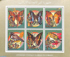 Comoros 1989 Scouting 6v M/s, Mint NH, Nature - Sport - Birds - Butterflies - Scouting - Comoros