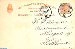 Denmark 1918 Postcard 10o, Used, Used Postal Stationary - Brieven En Documenten