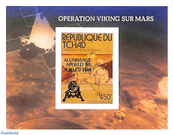 Chad 1979 Moonlanding S/s, Imperforated, Mint NH, Transport - Space Exploration - Sonstige & Ohne Zuordnung