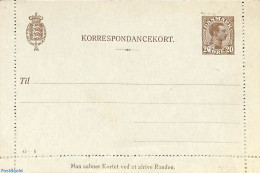 Denmark 1921 Card Letter 20o, Unused Postal Stationary - Covers & Documents