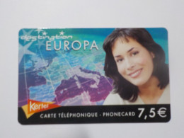 CARTE TELEPHONIQUE   Kertel  "Destination Europa "  7.5  Euros - Kaarten Voor De Telefooncel (herlaadbaar)