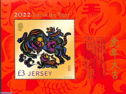 Jersey 2022 Year Of The Tiger S/s, Mint NH, Nature - Various - Cat Family - New Year - Nieuwjaar