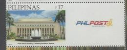 PHILIPPINES, 2017, MNH, POST  OFFICE BUILDING, PERSONALIZED STAMP WITH TAB - Post