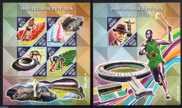 Niger 2015 Olympics 2 S/s, Mint NH, Sport - Transport - Athletics - Olympic Games - Ships And Boats - Leichtathletik