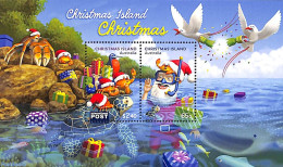 Christmas Islands 2021 Christmas S/s, Mint NH, Nature - Religion - Turtles - Christmas - Weihnachten