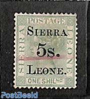 Sierra Leone 1876 5sh On 1sh, Fiscally Used, Used Stamps - Altri & Non Classificati