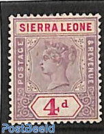 Sierra Leone 1896 4d, Stamp Out Of Set, Unused (hinged) - Other & Unclassified