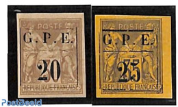 Guadeloupe 1884 Definitives, Overprints 2v, Unused (hinged) - Neufs