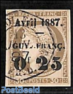 French Guyana 1887 0.25 On 30c, Used, Used Stamps - Otros & Sin Clasificación