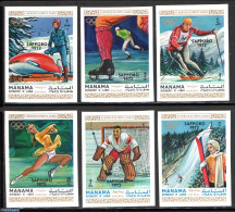 Manama 1970 Olympic Winter Games 6v, Imperforated, Mint NH, Sport - (Bob) Sleigh Sports - Ice Hockey - Olympic Winter .. - Wintersport (Sonstige)