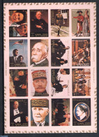 Ajman 1973 De Gaulle 16v M/s, Imperforated, Mint NH, History - American Presidents - Churchill - French Presidents - H.. - Sir Winston Churchill