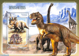 Sao Tome/Principe 2014 Dinosaurs S/s, Mint NH, Nature - Prehistoric Animals - Prehistorisch