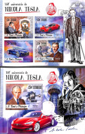 Sao Tome/Principe 2016 Nikola Tesla 2 S/s, Mint NH, Science - Transport - Inventors - Physicians - Automobiles - Fysica