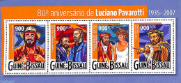 Guinea Bissau 2015 Luciano Pavarotti 4v M/s, Mint NH, Performance Art - Music - Musique