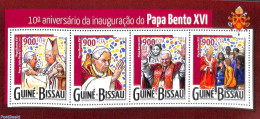 Guinea Bissau 2015 Pope Benedict XVI 4v M/s, Mint NH, Religion - Pope - Religion - Pausen