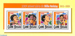 Guinea Bissau 2015 Billie Holiday 4v M/s, Mint NH, Performance Art - Jazz Music - Music - Musique