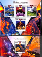 Guinea Bissau 2015 Volcanoes & Minerals 2 S/s, Mint NH, History - Geology - Guinée-Bissau