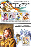 Guinea Bissau 2015 Lauren Bacall & Humphrey Bogart 2 S/s, Mint NH, Performance Art - Transport - Movie Stars - Railways - Acteurs