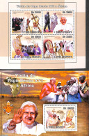 Sao Tome/Principe 2010 Pope Benedict XVI 2 S/s, Mint NH, Religion - Various - Pope - Maps - Pausen