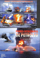 Sao Tome/Principe 2010 Petrol Disasters 2 S/s, Mint NH, History - Science - Transport - Mining - Fire Fighters & Preve.. - Firemen