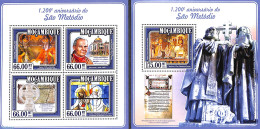 Mozambique 2015 San Methodio 2 S/s, Mint NH, Religion - Pope - Religion - Art - Stained Glass And Windows - Papes