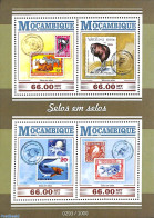 Mozambique 2015 Fauna Stamps 4v M/s, Mint NH, Nature - Birds - Fish - Monkeys - Stamps On Stamps - Fishes