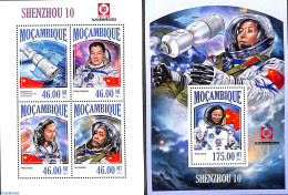 Mozambique 2013 Shenzou 10, 2 S/s, Mint NH, Transport - Space Exploration - Mozambique