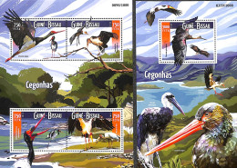 Guinea Bissau 2015 Storks 2 S/s, Mint NH, Nature - Birds - Storks - Guinea-Bissau