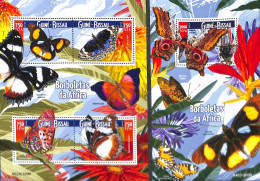 Guinea Bissau 2015 Butterflies 2 S/s, Mint NH, Nature - Butterflies - Guinée-Bissau