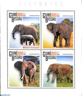 Guinea Bissau 2015 Elephants 4v M/s, Mint NH, Nature - Elephants - Wild Mammals - Guinea-Bissau