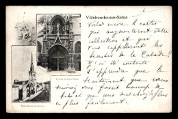 69 - VILLEFRANCHE - L'EGLISE N-D DES MARAIS - CARTE VOYAGE EN 1899 - Villefranche-sur-Saone
