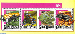 Guinea Bissau 2015 Frogs 4v M/s, Mint NH, Nature - Frogs & Toads - Reptiles - Guinea-Bissau