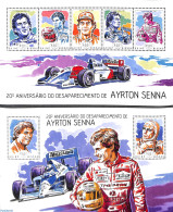 Guinea Bissau 2014 Ayrton Senna 2 S/s, Mint NH, Sport - Transport - Autosports - Automobiles - Auto's