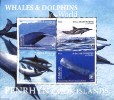 Penrhyn 2020 Whales & Dolphins 4v M/s, Mint NH, Nature - Sea Mammals - Penrhyn