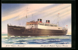 AK Passagierschiff M. V. Ulster Monarch Auf Hoher See  - Steamers