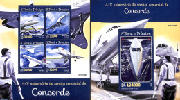 Sao Tome/Principe 2016 Concorde 2 S/s, Mint NH, Transport - Concorde - Aircraft & Aviation - Concorde