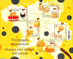 Belgium 2022 Regional Cheeses S/s, Mint NH, Health - Various - Food & Drink - Maps - Nuovi