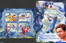 Mozambique 2013 Sachin Tendulkar 2 S/s, Mint NH, Sport - Cricket - Cricket