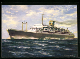Künstler-AK Passagierschiff Santa Maria, Companhia Colonial De Navegacao  - Steamers