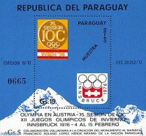 Paraguay 1974 IOC, Innsbruck S/s, SPECIMEN (MUESTRA), Mint NH, Sport - Olympic Games - Olympic Winter Games - Paraguay