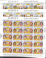Jersey 1982 Links With France 3 M/s (=10 Sets), Mint NH, History - History - Jersey