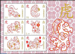 Guernsey 2022 Year Of The Tiger S/s, Mint NH, Nature - Various - Cat Family - New Year - New Year