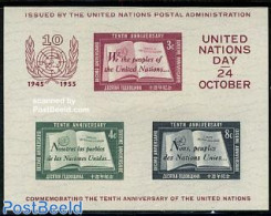 United Nations, New York 1955 10 Years UNO S/s, Unused (hinged), Art - Books - Other & Unclassified